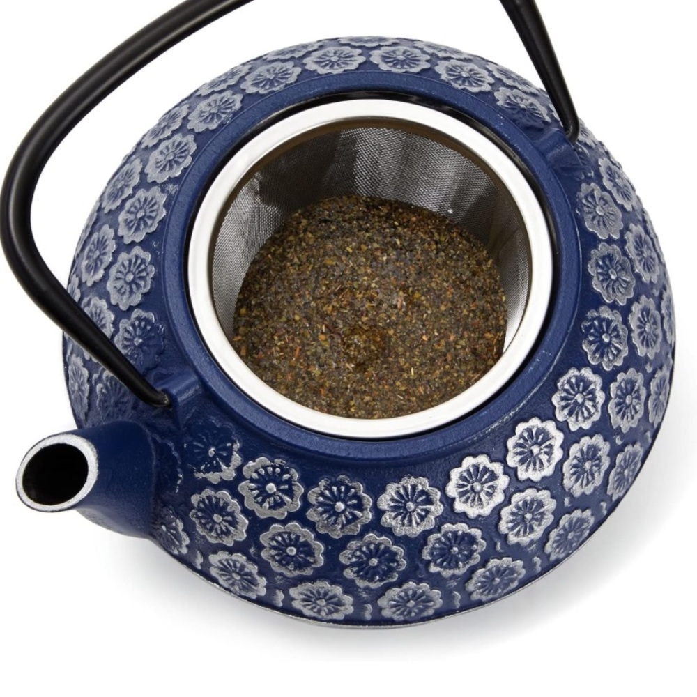 Juvale, Blue and Silver cast iron teapot with infuser for looseleaf and teabags - Picture 8 of 12